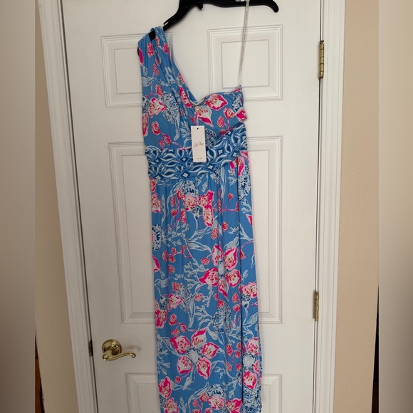 Lilly Pulitzer Blue and Pink Floral Midi Dress - Picture 3 of 6